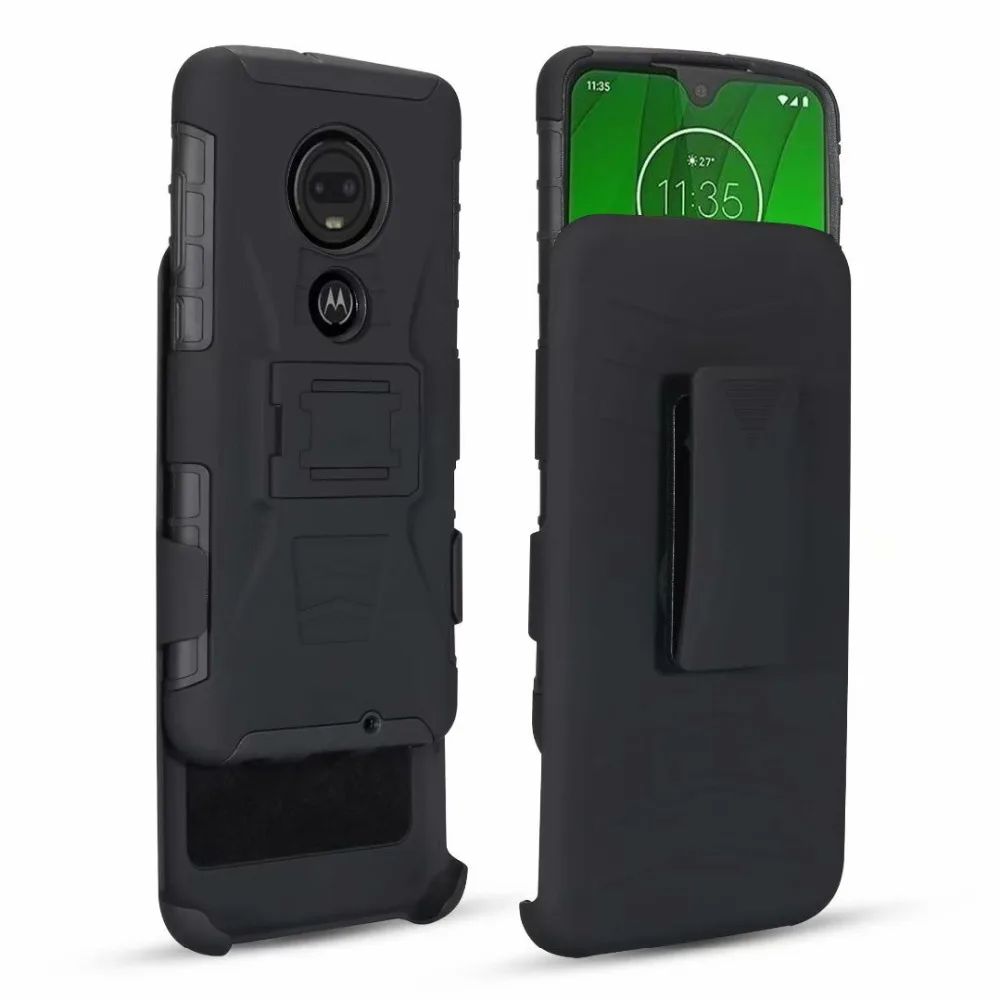 Ударопрочный жесткий чехол с подставкой и зажимом для motorola Moto G7 power|Бамперы| |