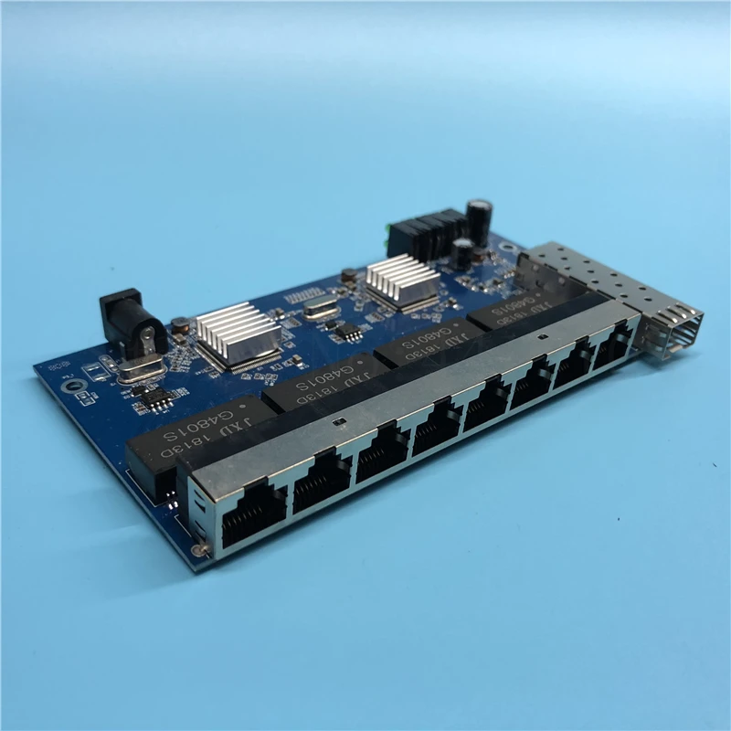 1SFP8E 10/100/1000M Gigabit Ethernet switch Fiber Optical Media Converter 8*RJ45 1*SFP fiber Port PCBA Board | Мобильные телефоны и