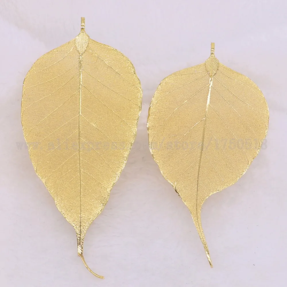 Подвески из натуральной кожи образцы листьев золотой цвет для женщин