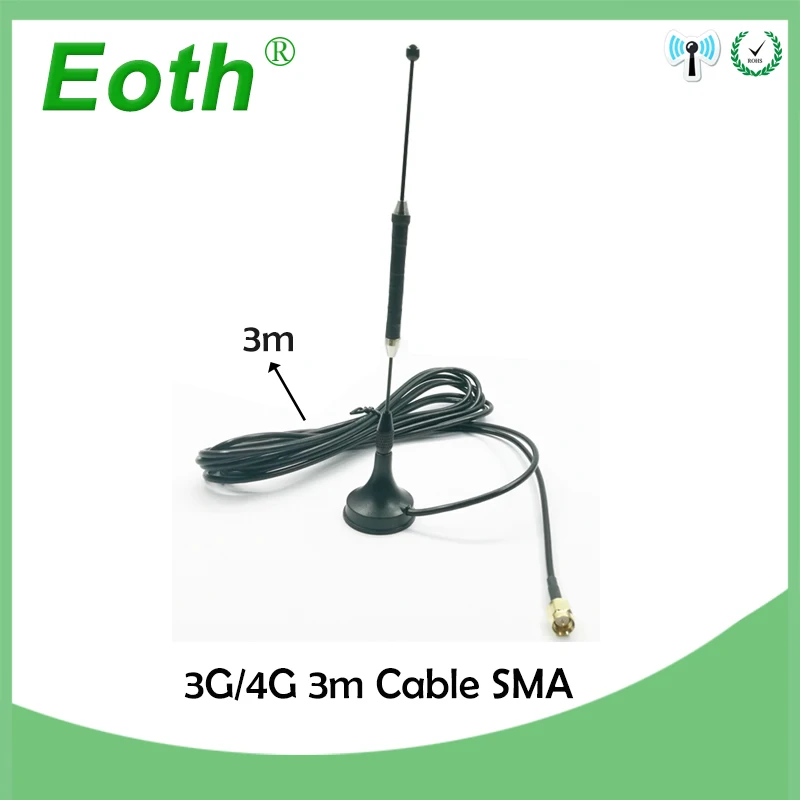 5 шт./лот 4G 10dbi LTE антенна 3g 4g lte Aerial 698 960/1700 2700 МГц с магнитным основанием SMA Male RG174 3M