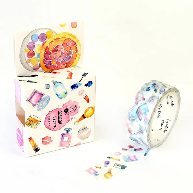 15 мм X 7 м милые Lotkawaii цветок еда Животные декоративные васи клейкие ленты DIY Скрапбукинг Маскировочная лента школьные офисные принадлежности - Цвет: B