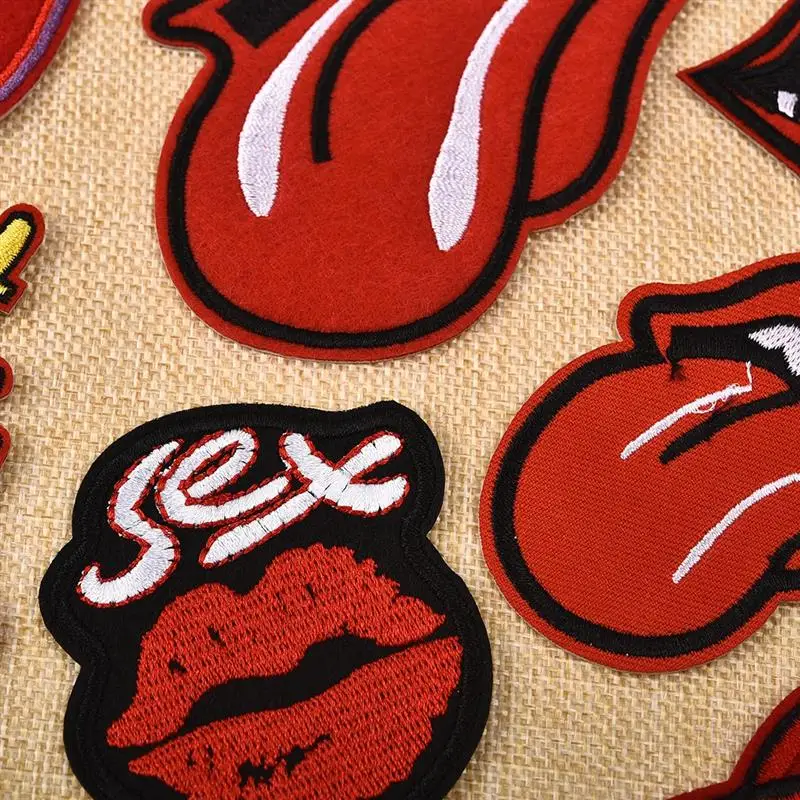 10 шт./компл. горячая Распродажа забавный узор в виде губ утюжок нашивки для