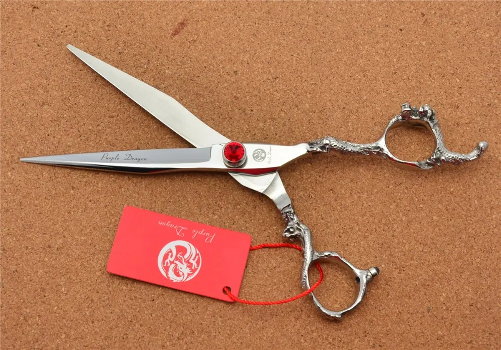 627# 7'' Brand Purple Dragon TOP GRADE Hairdressing Scissors JP 440C Big Gem Cats Dogs Pets Cutting Animal Hair Shears | Красота и