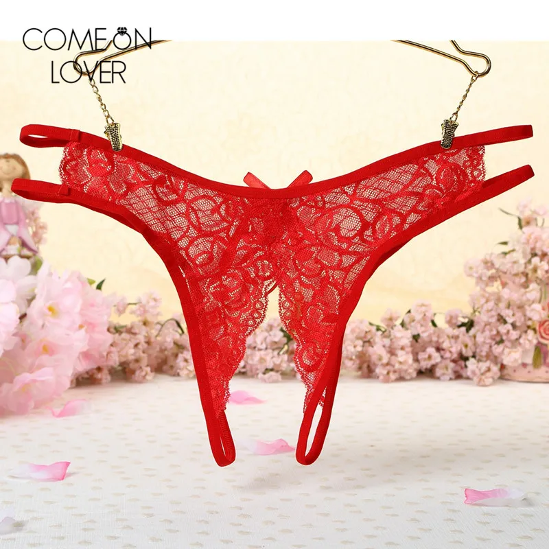 Comeonlover Atractivas bragas женские трусики с открытым низом микро кружевное нижнее белье