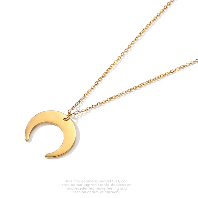 Лидер продаж нежное колье подвеска ожерелье с изогнутым полумесяцем Золотое