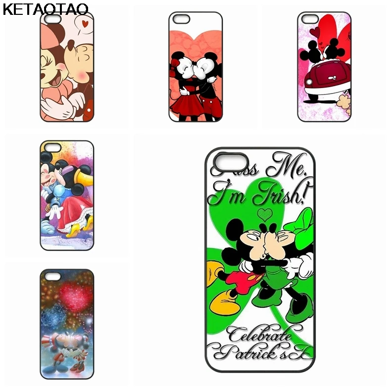 KETAOTAO Микки и Минни Маус любовник Поцелуй на телефон чехлы для iPhone 4S 5C 5S 6S 7 8 SE 6 Plus X