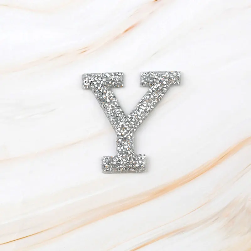 Y A-Z, 1 шт., Английский алфавит, стразы, железные нашивки для одежды, горячая фиксация, аппликация, одежда, обувь, сумки, украшение, нашивка, сделай сам - Цвет: Y