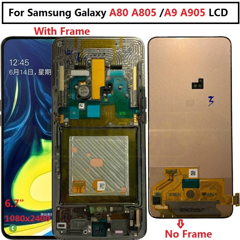 ЖК дисплей AMOLED для Samsung galaxy A80 с сенсорным экраном и дигитайзером в сборе A90 A805 A805F/DS