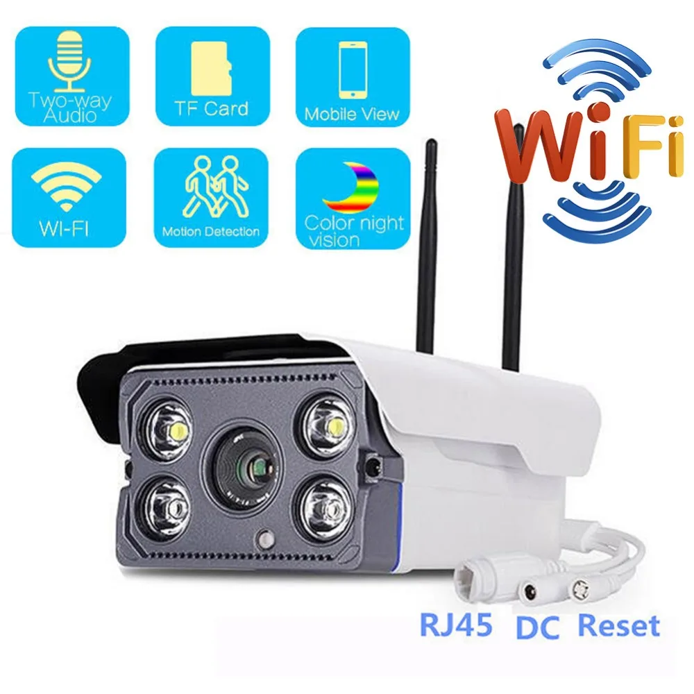 1080P IP Камера наблюдения 720P Wi Fi CCTV Открытый Пуля безопасности Цвет видео для