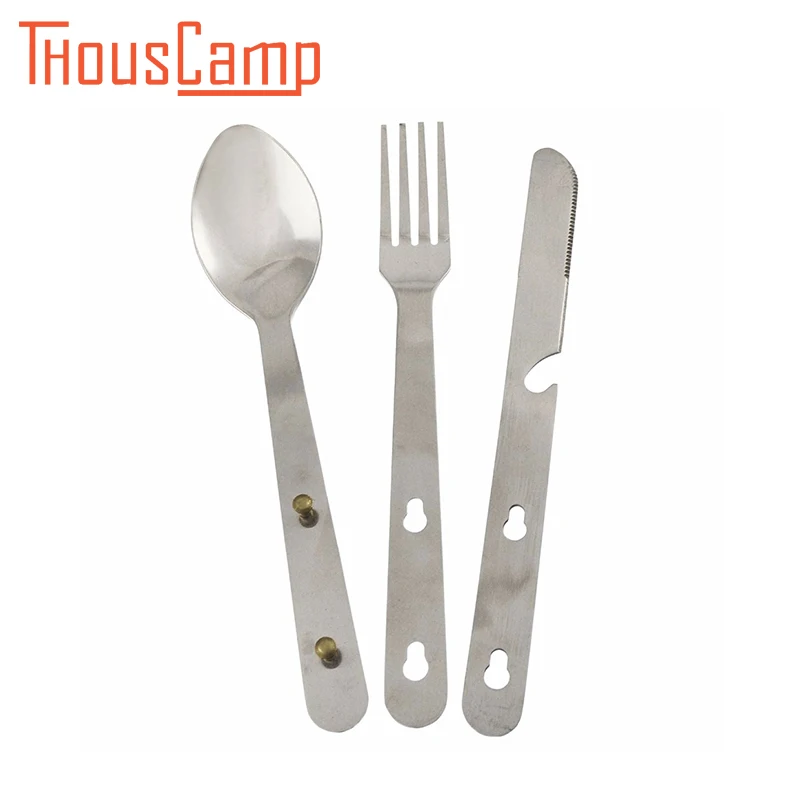 Открытый Столовые приборы из нержавеющей стали нож и вилка ложка легкий набор