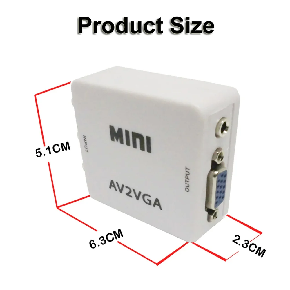 1 шт. мини преобразователь видео HD AV2VGA с 3 5 мм аудио на ПК HDTV| |
