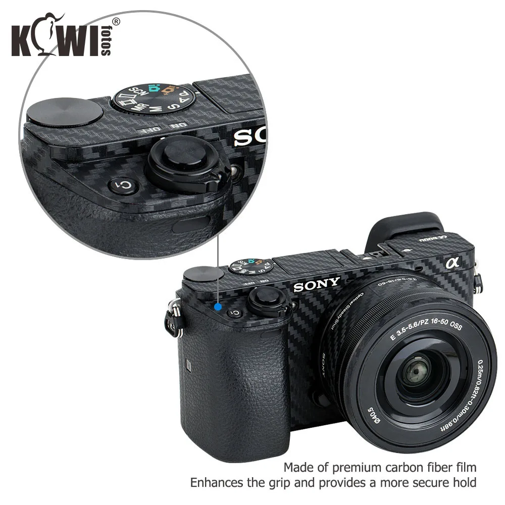 KIWIFOTOS KS-A6000CF камера из углеродного волокна пленка Комплект для sony A6000+ 16-50 мм объектив наклейки для камеры s украшения