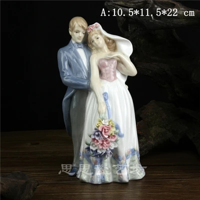 Креативная керамическая Свадебная статуя для девушек, девушек, любителей домашнего декора, ремесла, украшение комнаты, фарфоровые винтажные статуэтки ручной работы - Цвет: A
