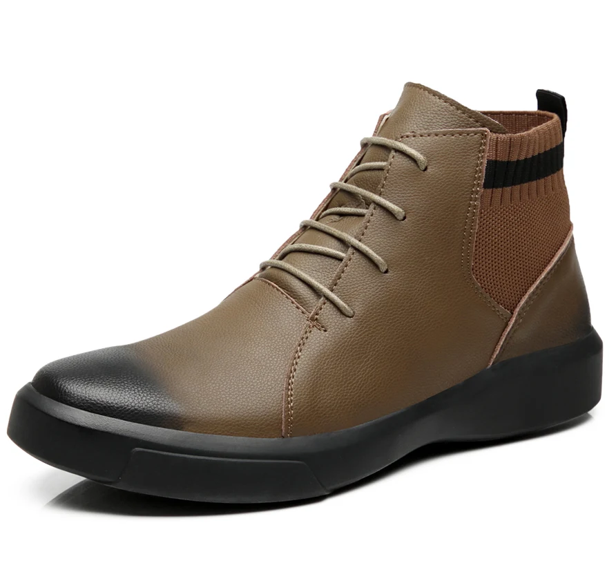Olive Green Misalwa/мужские ботинки; сезон осень-зима; ботинки «Челси» в винтажном стиле; зимние повседневные модные высокие теплые ботинки на шнуровке; цвет оливковый, зеленый - Цвет: Olive Green