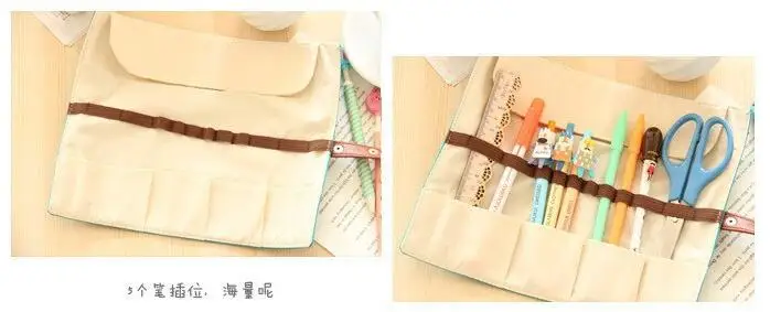 1 шт./лот милый холщовый пенал с изображением девочки и животного школьный сумка