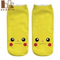 unisex pokemon character printed cotton character printed cotton short sock casual hosiery socks one size for ladies female girl