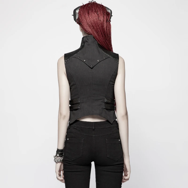 Женский жилет без рукавов модный сексуальный в стиле панк рок воина|Жилеты и