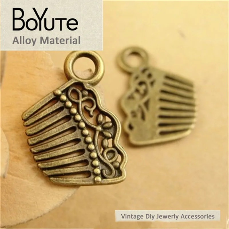 

BoYuTe (100 Pieces/Lot) 20*14MM Wholesale Antique Bronze Plated Metal Comb Charms Diy Jewelry Findings Accessories