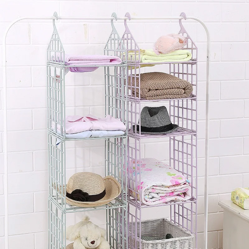 Складной DIY шкаф для хранения одежды вешалка белья крючок висящие полки