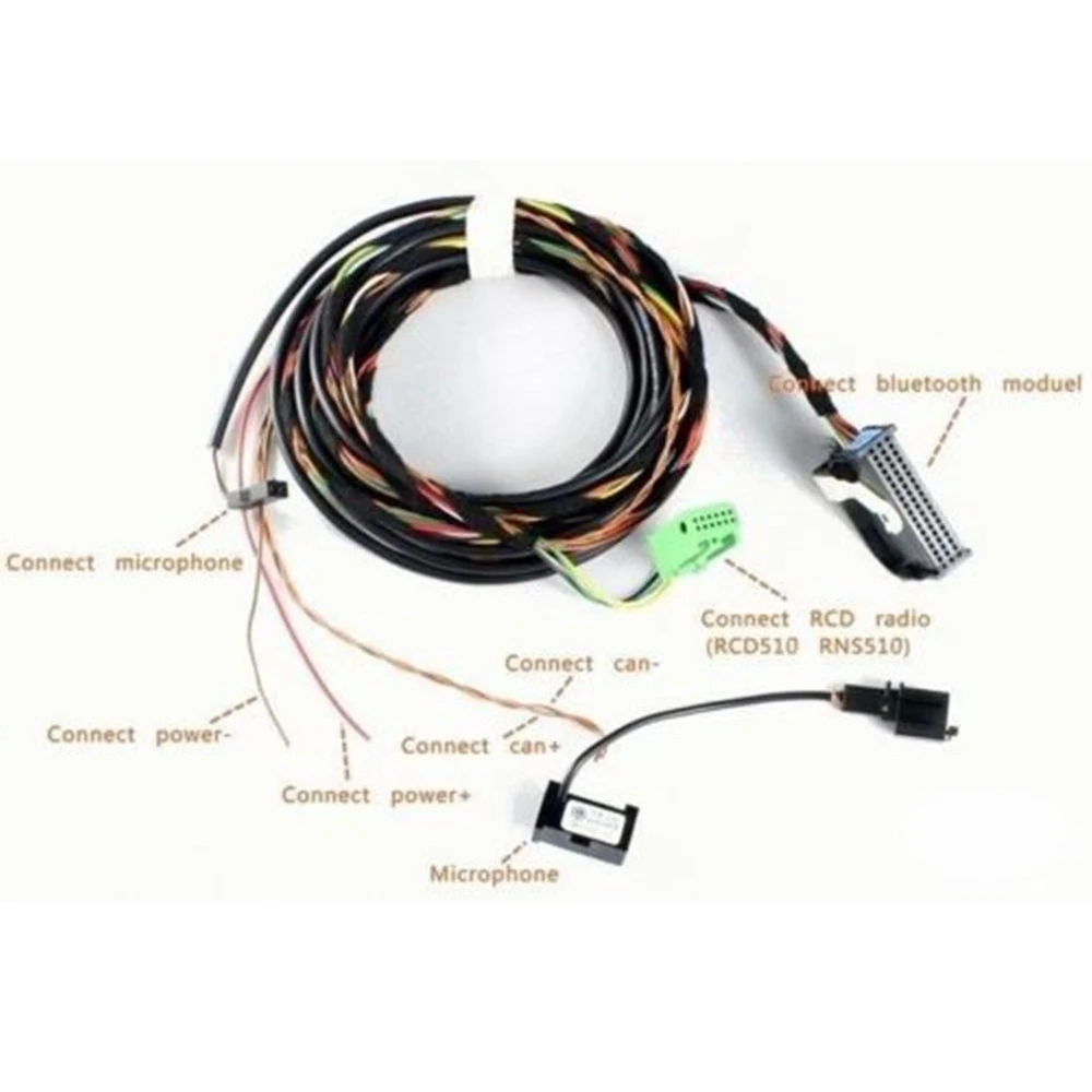 Кабели TUKE для микрофона VW Passat B6 Golf MK6 Jetta MK5Scirocco Tiguan Touran CC Eos Polo RCD510 9W2 9W7 Bluetooth |