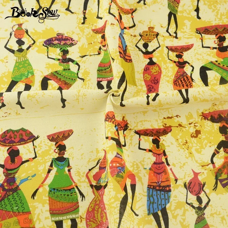 Booksew натуральный хлопок лен Ткань Африка Стиль Вышивание Материал ткани Tecido для