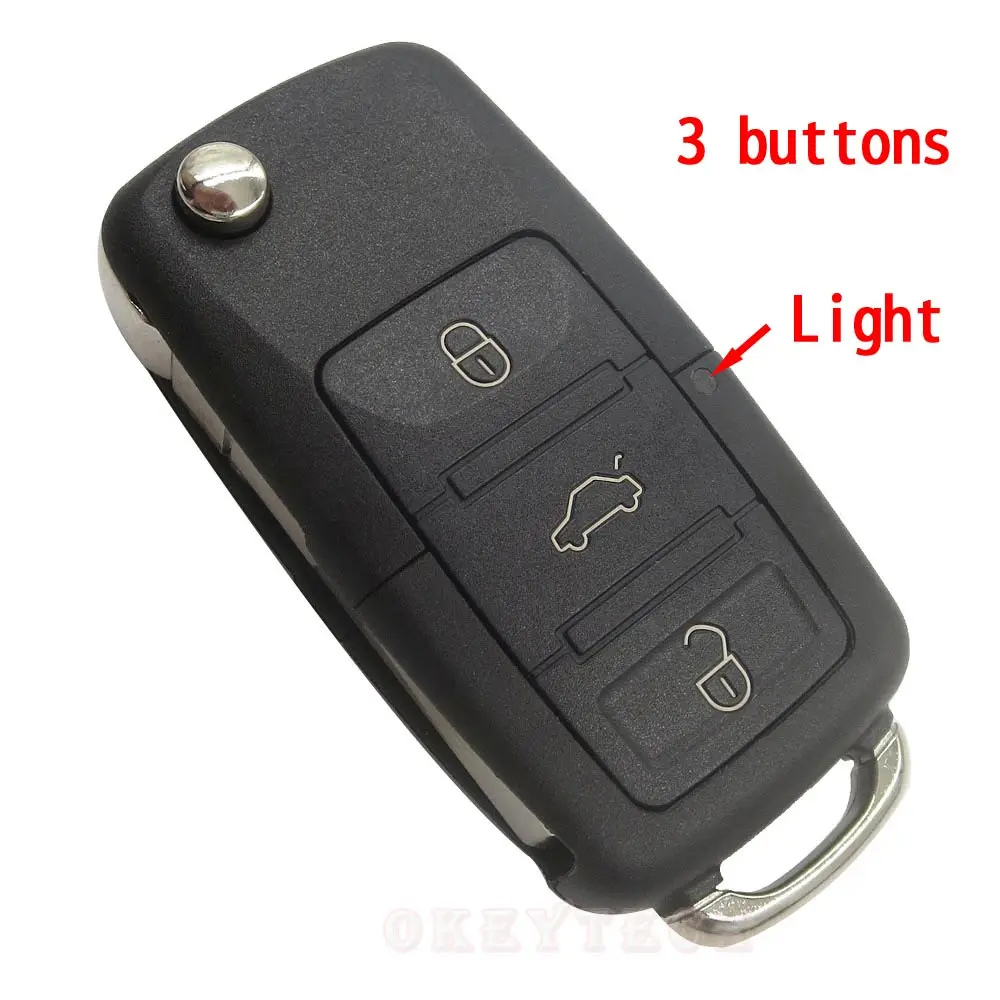 3 кнопки складной Автомобильный ключ Switchblade ключ флип ключ оболочка для VW polo passat b5 Tiguan Golf VOLKSWAGEN Seat Skoda авто ключ пустой - Количество кнопок: 3 buttons