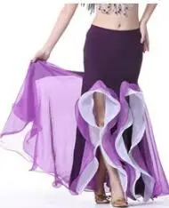purple Высококачественная Сексуальная дешевая шифоновая юбка для танца живота для женщин, юбки для танца живота, 9 цветов - Цвет: purple