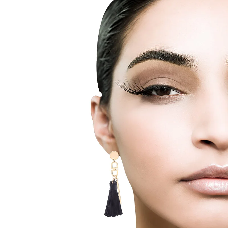 

New Women Tassel Eardrop Bohemian Fashion Jewelry Accessories Long Pendant Tassel National Wind Retro Earrings Holiday Gift