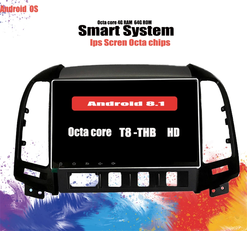 2Din Android 10 0 9 &quotGPS автомобильное радио для HYUNDAI SANTA FE 2005 06 2007 2008-2012 dvd экран 6 + 128G