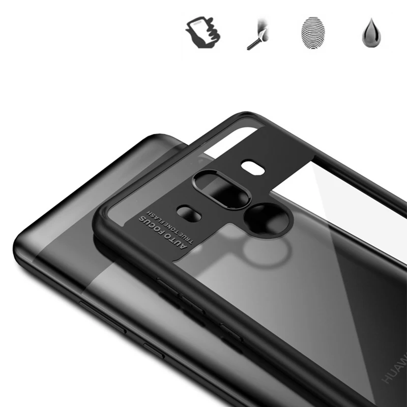 ТПУ силиконовый чехол для Huawei P20 Mate 10 с автофокусом прозрачный ПК акриловый