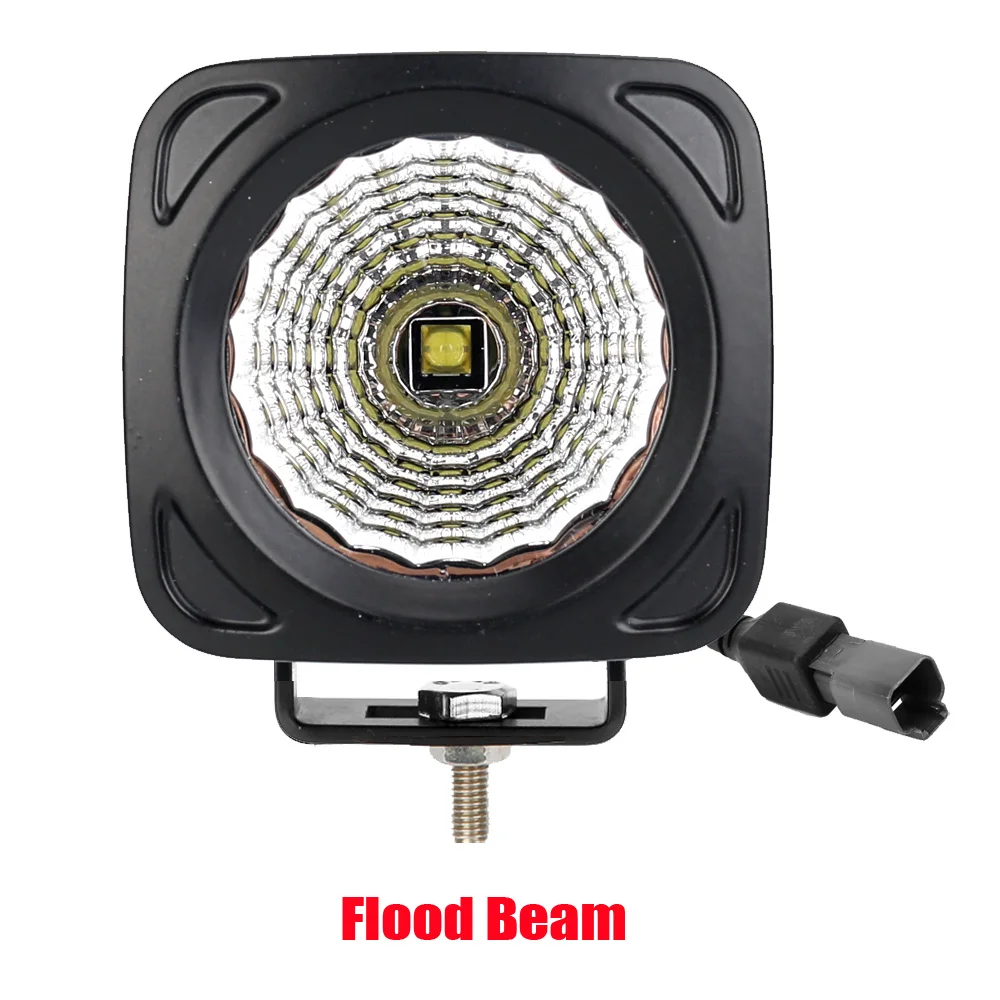 Flood Beam 20 Вт 3,3" квадратный дюйм led рабочий свет 12V 24V Cob одночипов led Кэннон огни точечный луч прожектор светодиодный внедорожные огни x1 - Цвет: Flood Beam