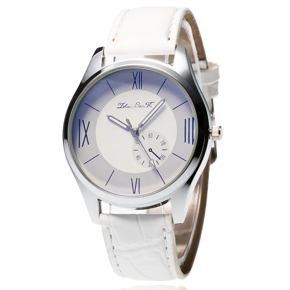 Мужские наручные часы с коричневым кожаным ремешком спортивные аналоговые