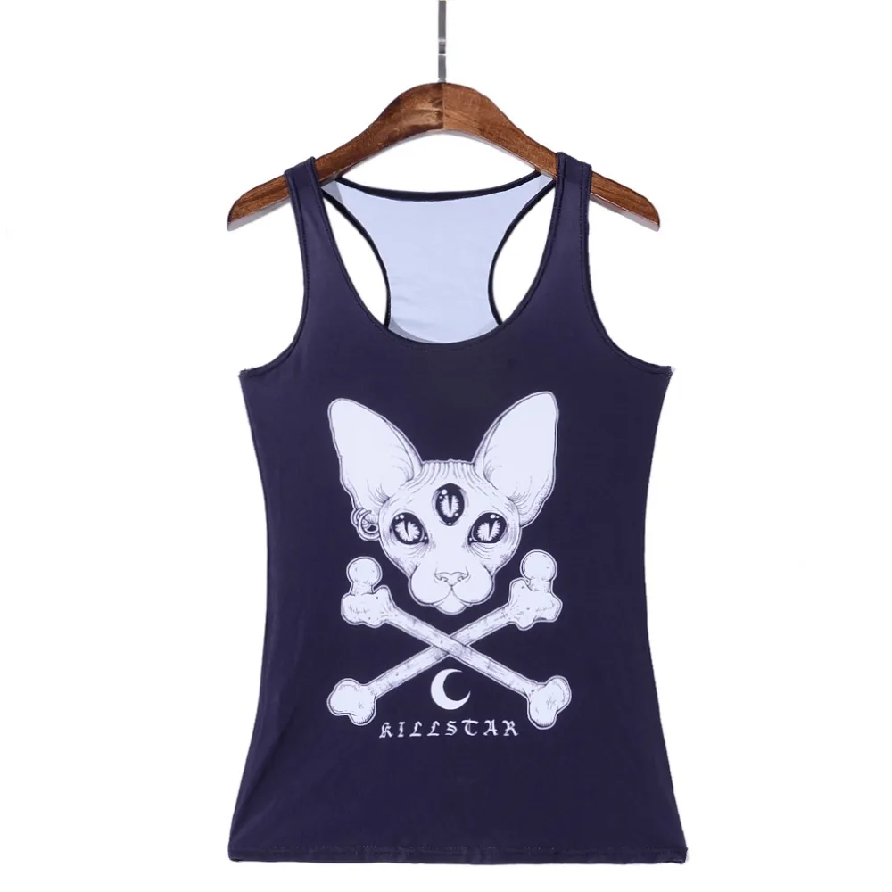 Летняя майка с рисунком галактики собаки и кости женские футболки без рукавов