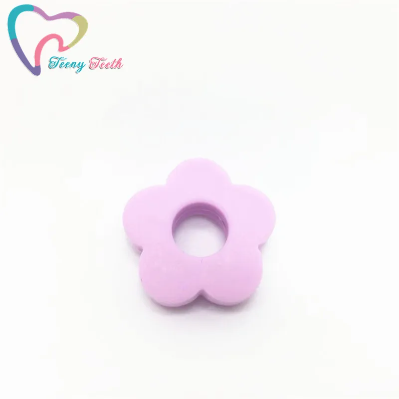 Lilac Teeny зубья 10 шт. Силиконовые Прорезыватели для зубов в форме цветка грызуны DIY Детские принадлежности для кормления Bebe Biter пищевой Подсолнух бусины - Цвет: Lilac
