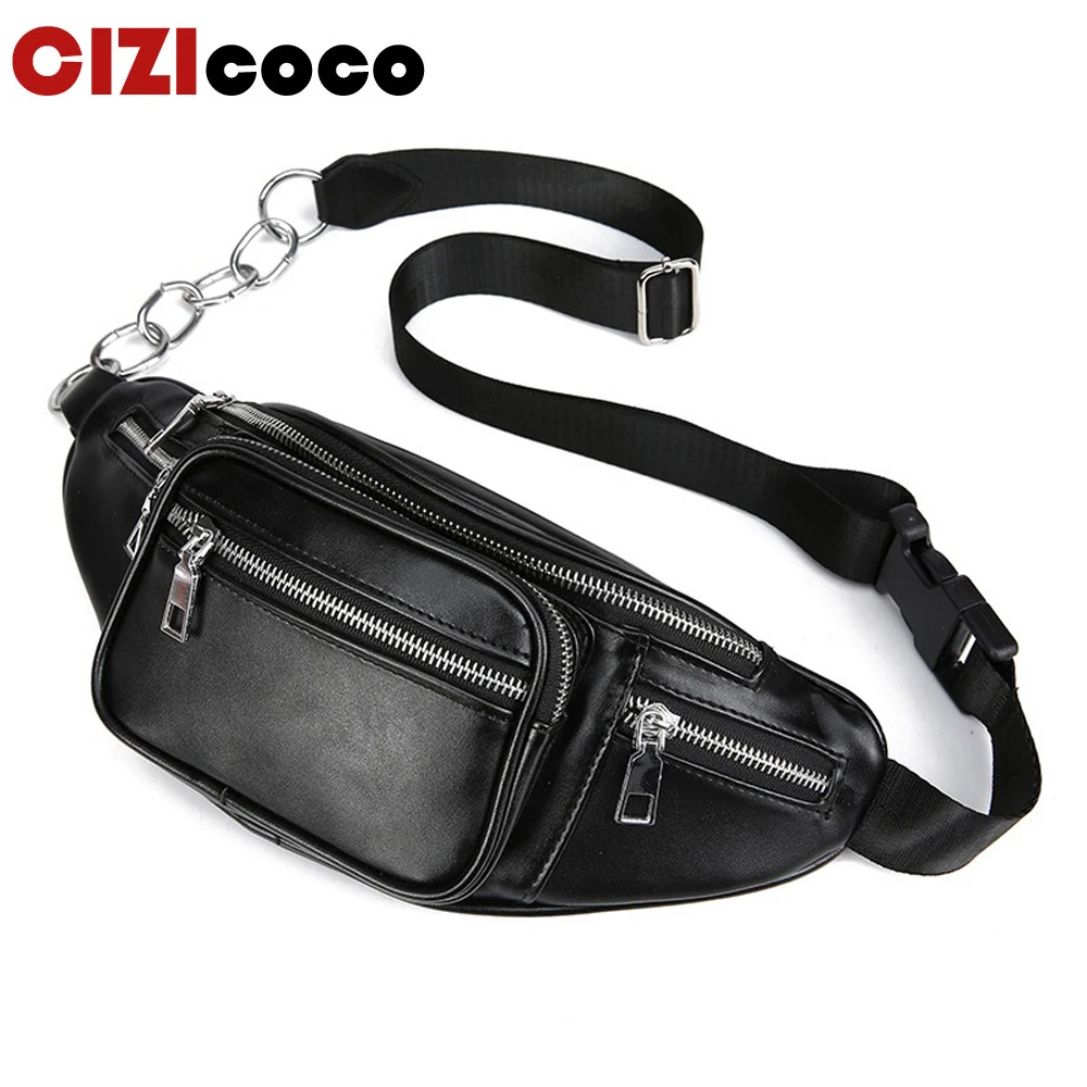 Женская/Мужская поясная сумка из искусственной кожи нагрудная винтажная через