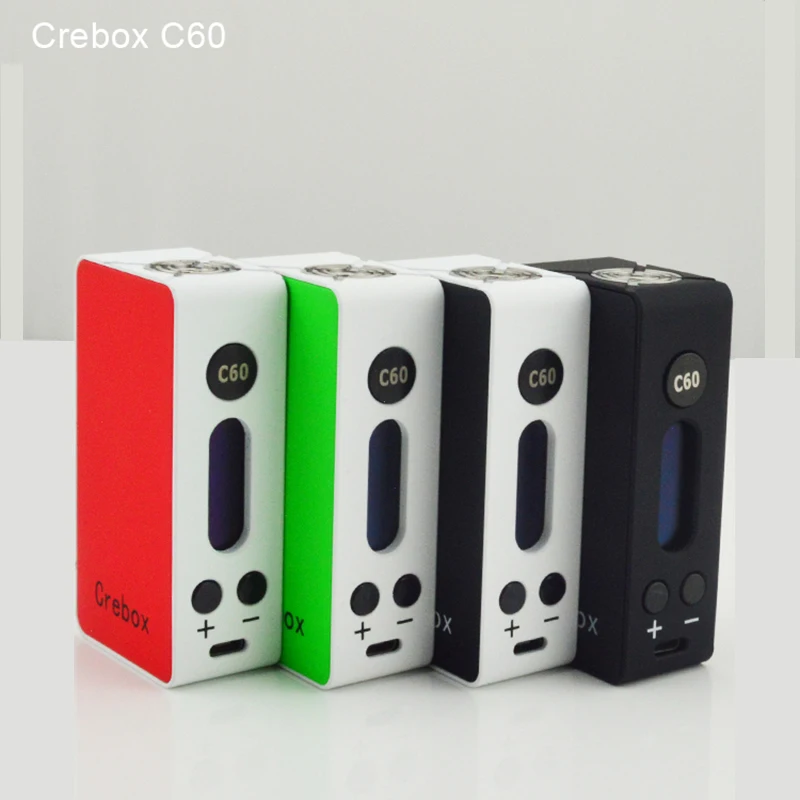 Crebox C60 Электронная Сигарета Kit 60 Вт 1800 мАч ТС Мини Окно Мод RDA Распылитель Бак HD LED
