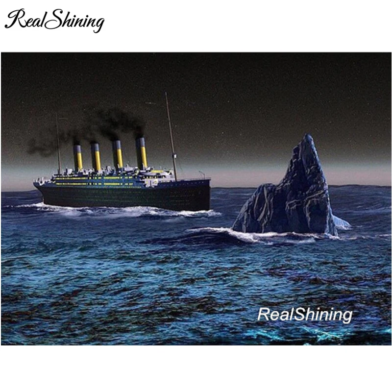 

5d diy Diamond Painting Cross Stitch Titanic boat shipwreck Diamond Embroidery Mosaic daimond painting home decor gift FS4281
