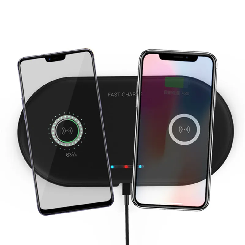 MAXSHARER Qi 2 в 1 Беспроводное зарядное устройство для iPhone X/8/8 Plus быстрая Беспроводная
