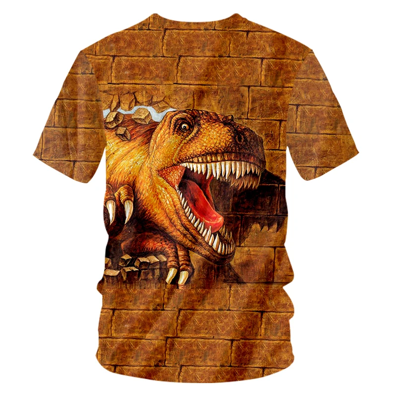 Футболка OGKB мужская с V-образным вырезом короткий рукав 3d-принт динозавра стиль
