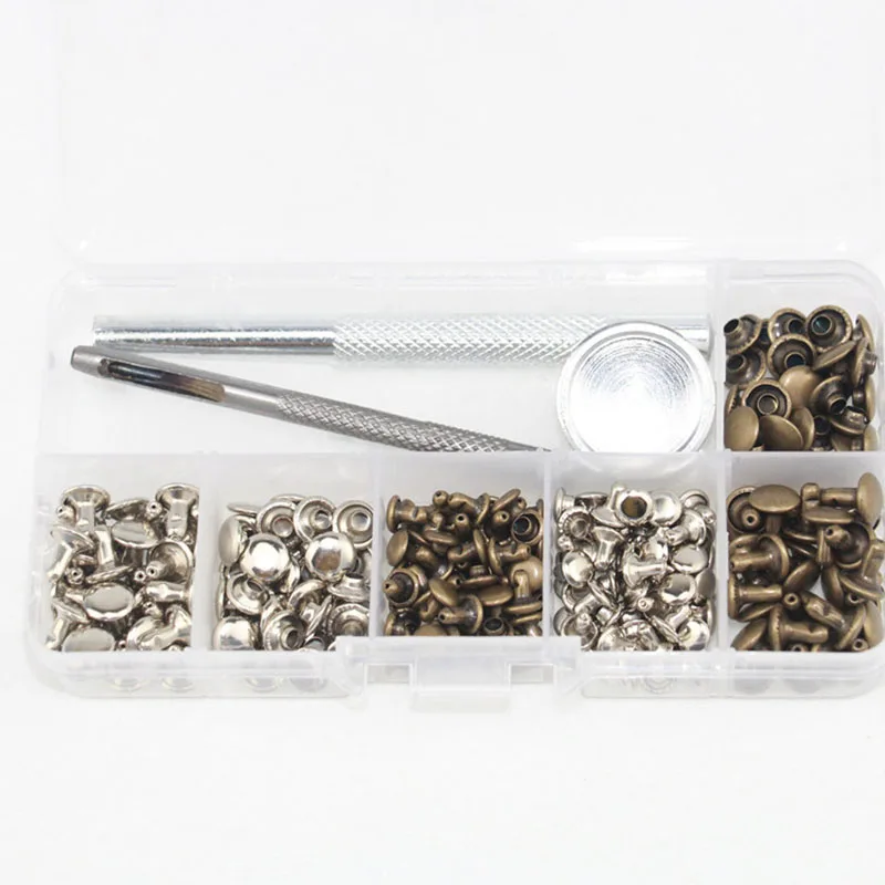 120 наборов кожанные ремесленные ремонтные двойные крышки заклепки трубчатые