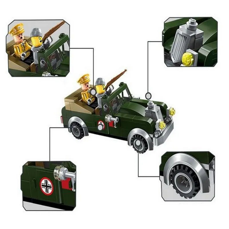 ENLIGHTEN 1708 военный погрузчик автомобиль мотоцикл фигурные Блоки строительные