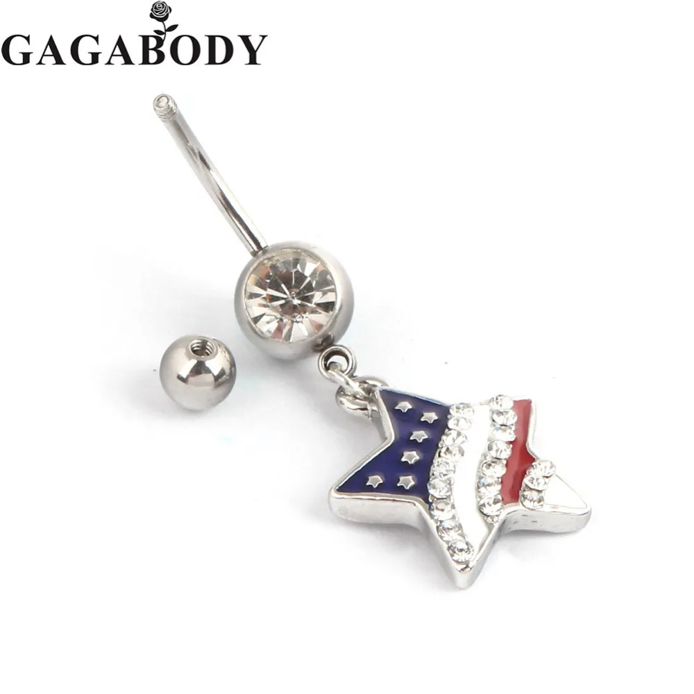 July 4th 1 шт. 316L кольцо из нержавеющей стали с американским флагом для пирсинга