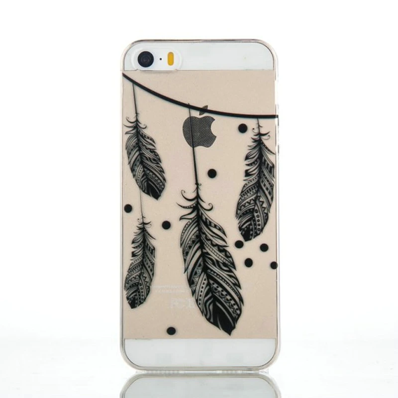 GLSHST Прозрачный Мягкие TPU Крышка Для Iphone 6 S Плюс 5.5 Дюйм(ов) Ясно Черный Узор Кремния