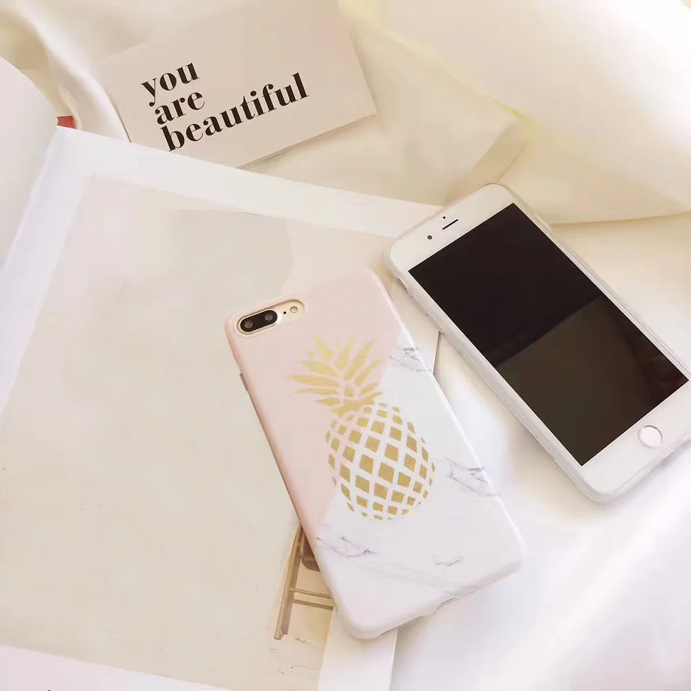 Чехол на айфон 7 Мраморный узорчатые телефонные чехлы для iphone 6S 6 7 8 плюс XS Max ультратонкая жесткая задняя крышка для iPhoneX 10 XR 5S 5 SE ананас чехол