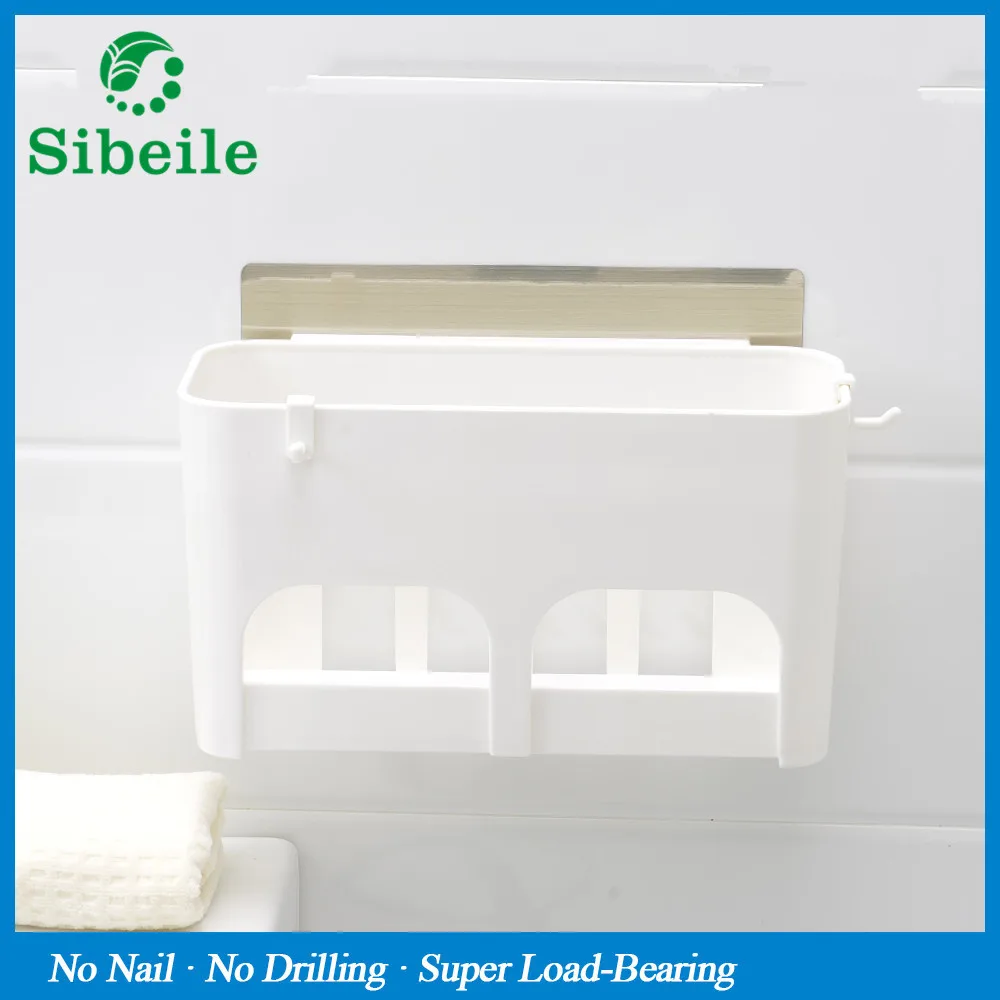 

SBLE Strong Suction Shower Basket Dual Sucker Bathroom Shelf Washing Room/Kitchen Corner Basket Wall Mounted Storage Rack