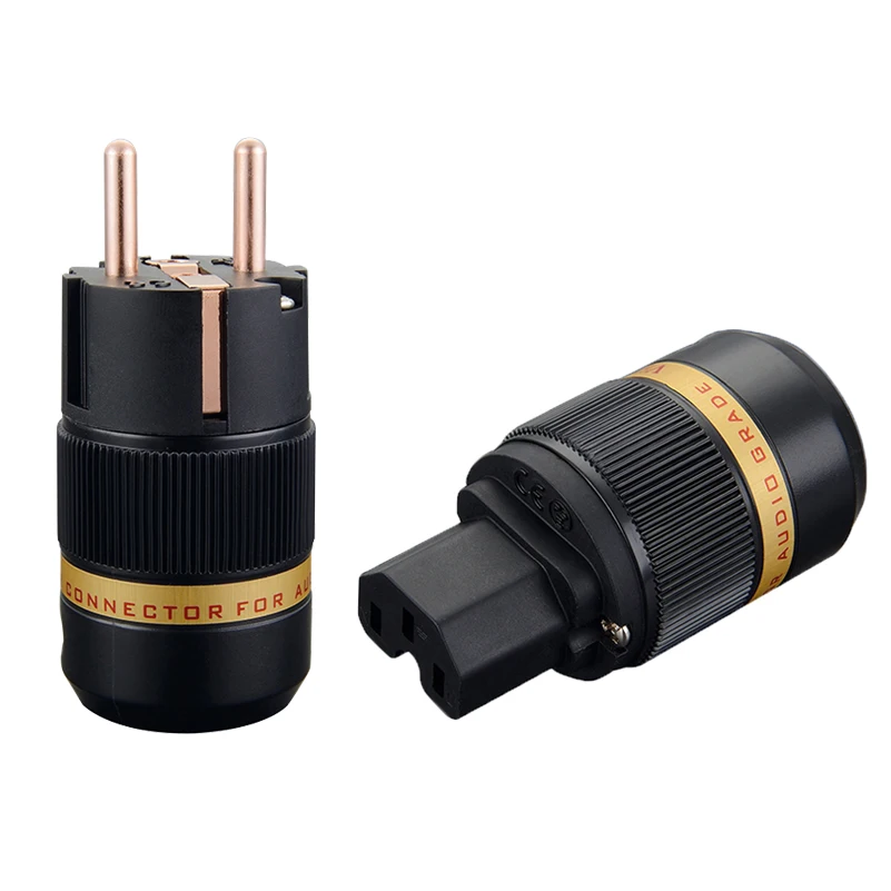 Выборг пара Hifi VM501G VF501G Чистая медь позолоченные США AC мощность Plug& IEC разъем для аудио DIY сетевой мощность кабель