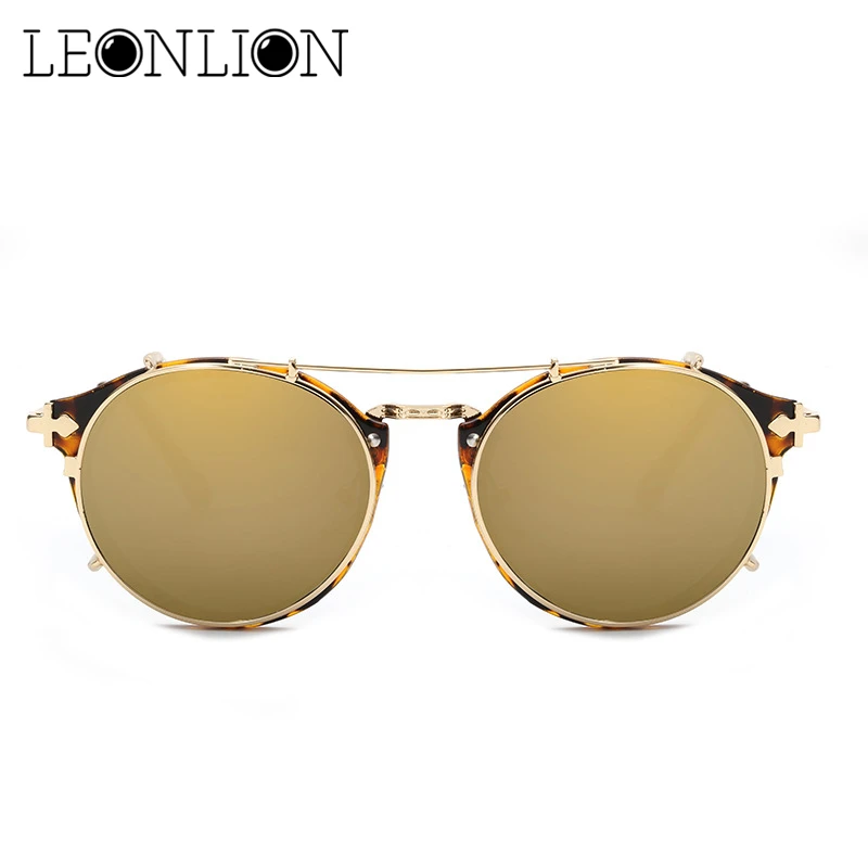 LeonLion 2018 съемные круглые солнцезащитные очки для женщин/мужчин Топ брендовые