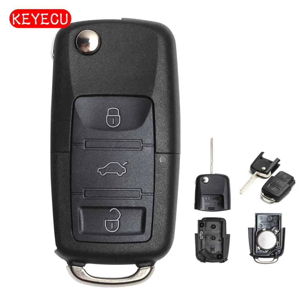 Сменный Чехол для автомобильного ключа-брелока Keyecu чехол с 3 кнопками Volkswagen Passat