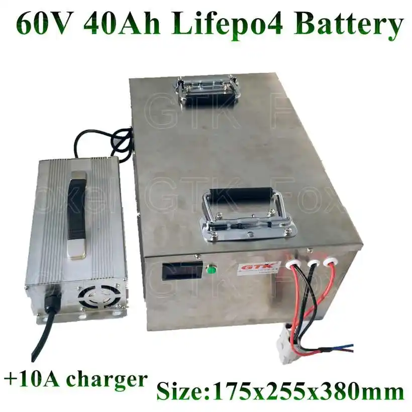 Металлический Чехол 60v 40Ah LiFePo4 батарея высокой мощности не 30Ah 50Ah свинцово