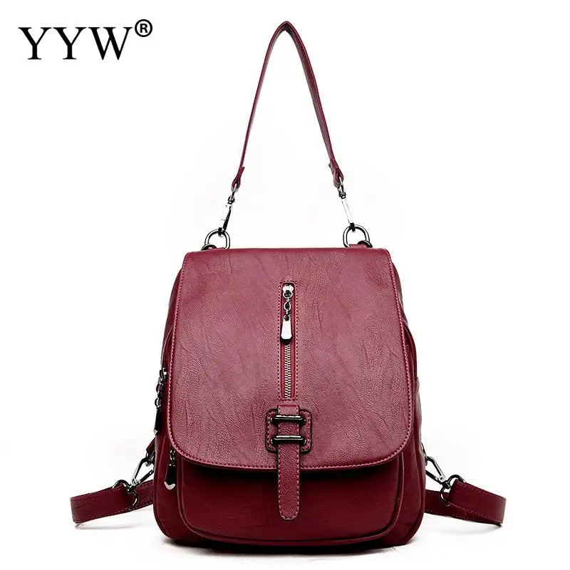 Женский рюкзак из ПУ кожи YYW дешевые модные однотонные черные сумки для ноутбука